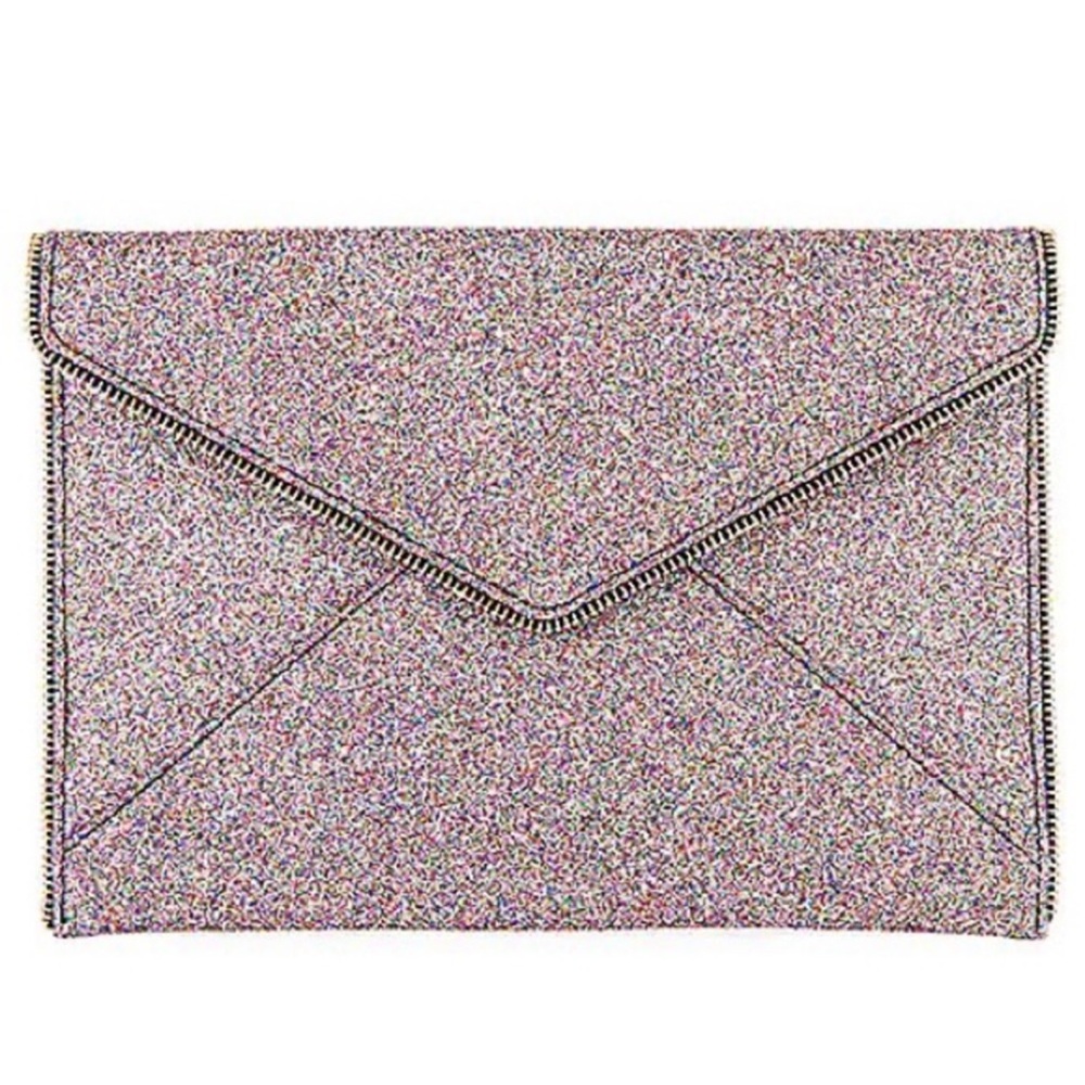 NEW Rebecca Minkoff glitter Leo clutch